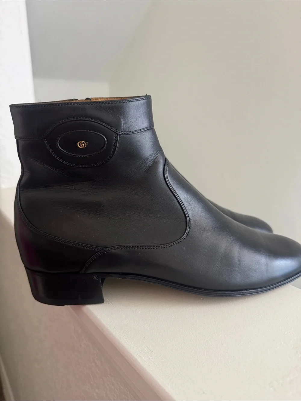 Gucci Men's Adel GG Leather Ankle Boots